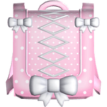 pink white polka dot backpack