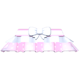 pink white polka dot ruffled skirt