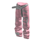 Pink Y2K Baggy Cute Jeans with Belt