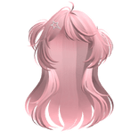 Pink Y2K Halfup Loose Pigtails W Starclip