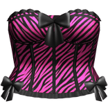 Pink Zebra Corset Y2K Black Bows 2000s Scene 