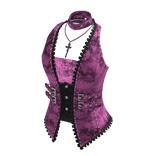 Studded Vest w/ Bandeau Top (Pink)