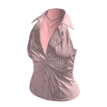 Pinstripe Sleeveless Wrap Blouse (Pink)