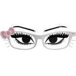 Pitch Black Hello Kitty White Frame