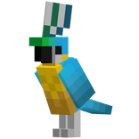 Pixel Blue Parrot On Shoulder