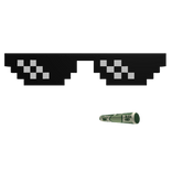 Pixel Glasses and Rolled Money