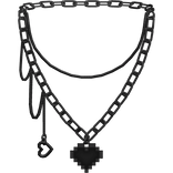 Pixel Heart Black Necklace 1.0