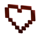 pixel heart cheek sticker (Woman head vers)