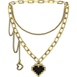Pixel Heart Gold Necklace 1.0