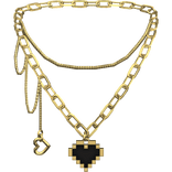 Pixel Heart Gold Necklace 3.0