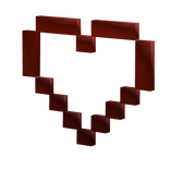 pixel heart red cheek sticker