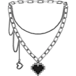Pixel Heart Silver Necklace 1.0