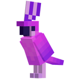 Pixel Pink Parrot On Shoulder