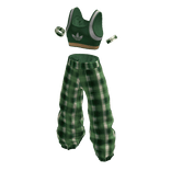 PLAD_Green_Plaid_Tube_Top_n_Trousers_(Nm)