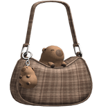 Plaid Brown Capybara Purse