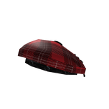plaid button alt pierced beret moe emo black red