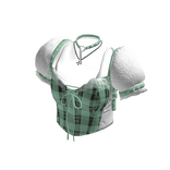 Plaid Corset with Layered Tee (Green)