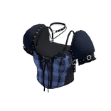 Plaid Corset with Layered Tee (Navy)