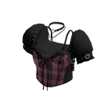Plaid Corset with Layered Tee (Pink)