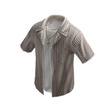 Plaid Layered Streetwear Shirt (Brown)