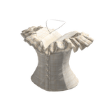 Plaid Off Shoulder Ruffle Corset (Beige)
