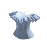 Plaid Off Shoulder Ruffle Corset (Blue)