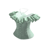 Plaid Off Shoulder Ruffle Corset (Mint)