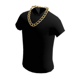 ✅Plain Black shirt✅ Golden chain