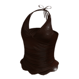 brown y2k siren boho top