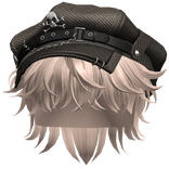 Platinum Blonde Messy Hair w/ Skull Punk Cap