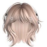 Platinum Short Wolf Cut Hair with Headphones