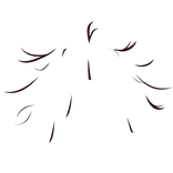 ♡ : plum messy hair strands with cowlick