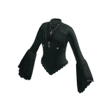 Pointed Hem Top with Flared Cuffs (Green)