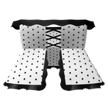 ꒰┊polka dot lace off shoulder top