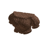 Polka Dot Off-Shoulder Blouse (Brown)