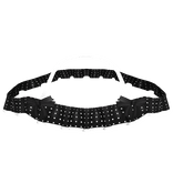 Polka dot shoulder ruffle - black