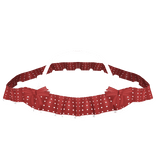 Polka dot shoulder ruffle - red