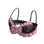 Polka Dot Swimsuit Ruffle Top Pink Black