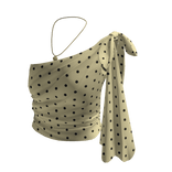 Polka Dot Top with Shoulder Bow (Yellow)