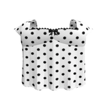 polka dotted white dress