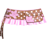 Polkadot Gyaru Floral Pleated Skirt Brown Pink 3.0