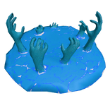 Portal with Hands Reaching Through (Aqua Blue)