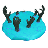 Portal with Hands Reaching Through (Black Blue)