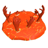 Portal with Hands Reaching Through (Bright Orange)