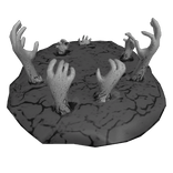 Portal with Hands Reaching Through (Dark Grey)