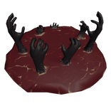 Portal with Hands Reaching Through (Dark Red)