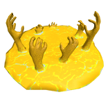 Portal with Hands Reaching Through (Gold Yellow)
