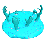 Portal with Hands Reaching Through (Ice Blue)