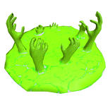 Portal with Hands Reaching Through (Lime Green)
