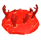 Portal with Hands Reaching Through (Red)